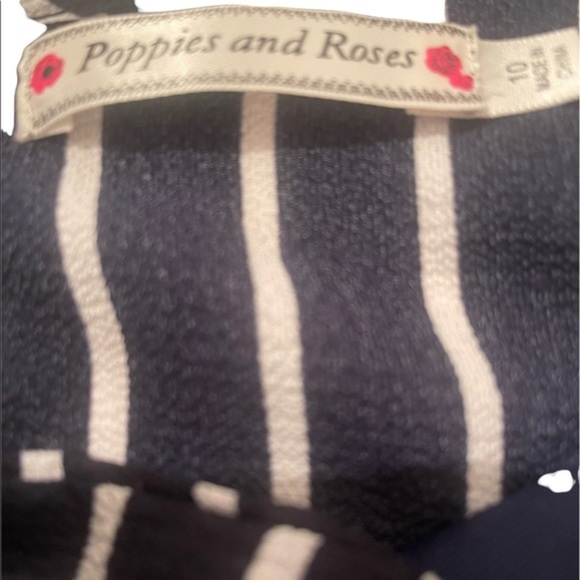 Poppies and Roses Black and White Striped High Low Dress Size 10 - Picture 7 of 7